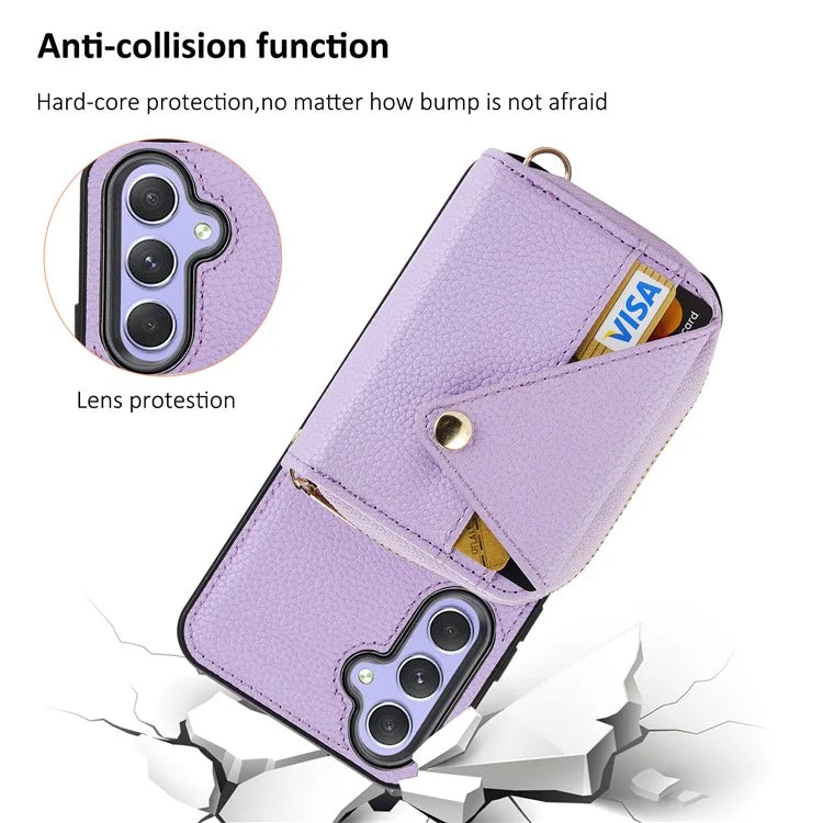 For Samsung Galaxy A05s 4G Cell Phone Case Leather Fully Wrapped RFID Blocking Cover