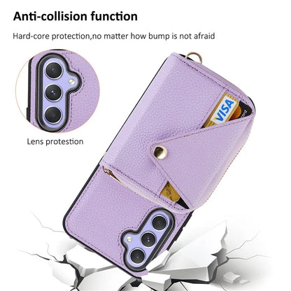 For Samsung Galaxy A05s 4G Cell Phone Case Leather Fully Wrapped RFID Blocking Cover