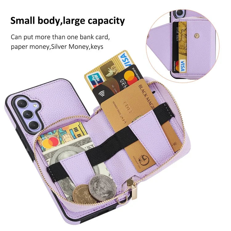 For Samsung Galaxy A05s 4G Cell Phone Case Leather Fully Wrapped RFID Blocking Cover