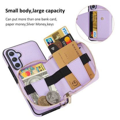For Samsung Galaxy A05s 4G Cell Phone Case Leather Fully Wrapped RFID Blocking Cover