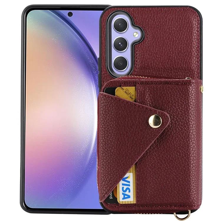 For Samsung Galaxy A05s 4G Cell Phone Case Leather Fully Wrapped RFID Blocking Cover