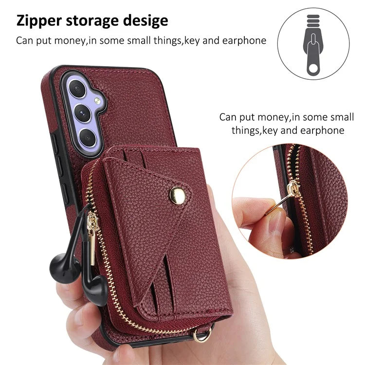 For Samsung Galaxy A05s 4G Cell Phone Case Leather Fully Wrapped RFID Blocking Cover