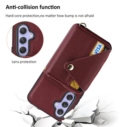 For Samsung Galaxy A05s 4G Cell Phone Case Leather Fully Wrapped RFID Blocking Cover