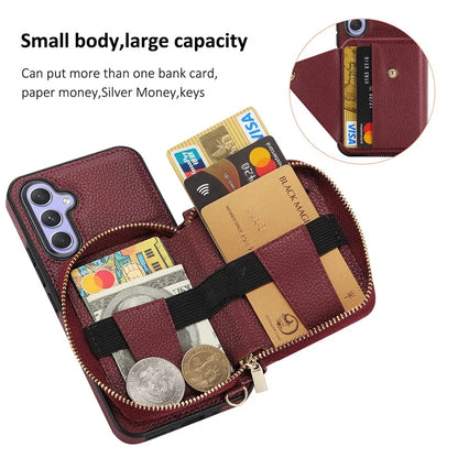 For Samsung Galaxy A05s 4G Cell Phone Case Leather Fully Wrapped RFID Blocking Cover