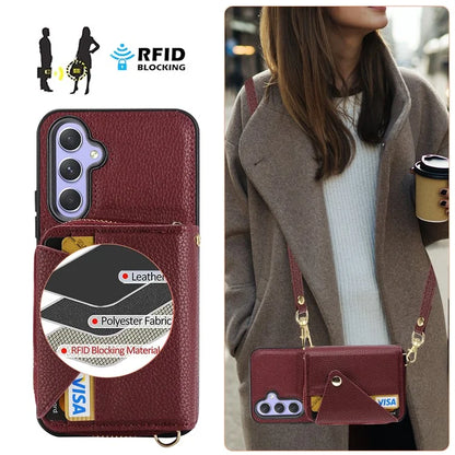 For Samsung Galaxy A05s 4G Cell Phone Case Leather Fully Wrapped RFID Blocking Cover