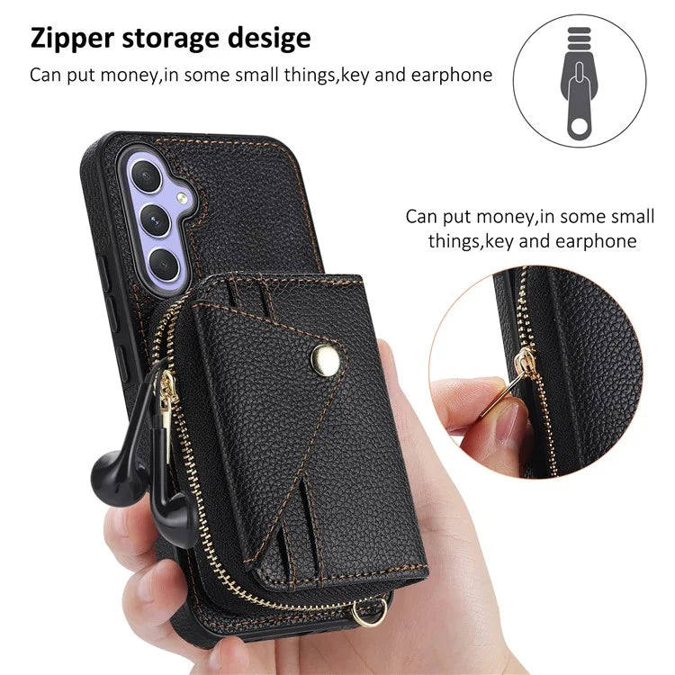 For Samsung Galaxy A05s 4G Cell Phone Case Leather Fully Wrapped RFID Blocking Cover