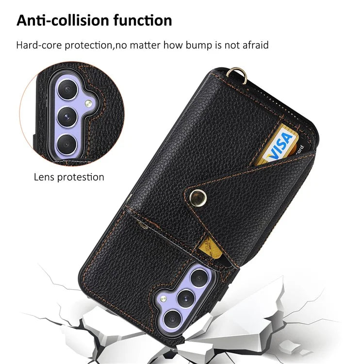 For Samsung Galaxy A05s 4G Cell Phone Case Leather Fully Wrapped RFID Blocking Cover