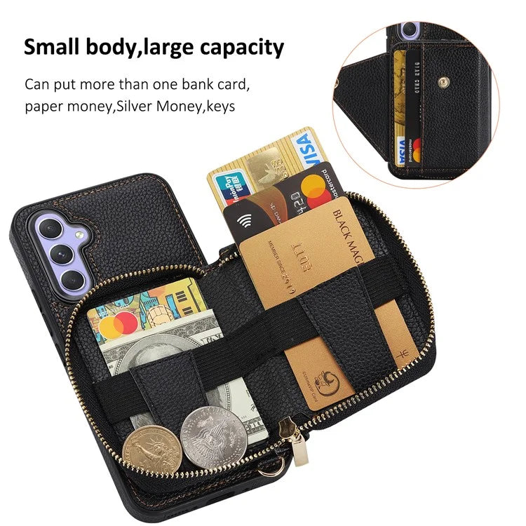 For Samsung Galaxy A05s 4G Cell Phone Case Leather Fully Wrapped RFID Blocking Cover