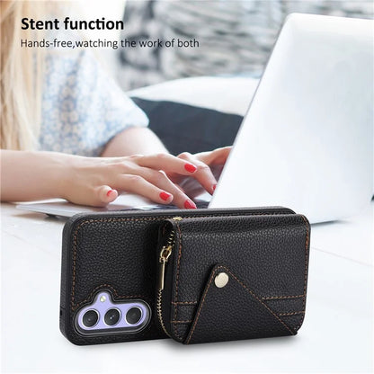 For Samsung Galaxy A15 4G / A15 5G Cell Phone Cases Leather Card Holder Cover with Shoulder Strap