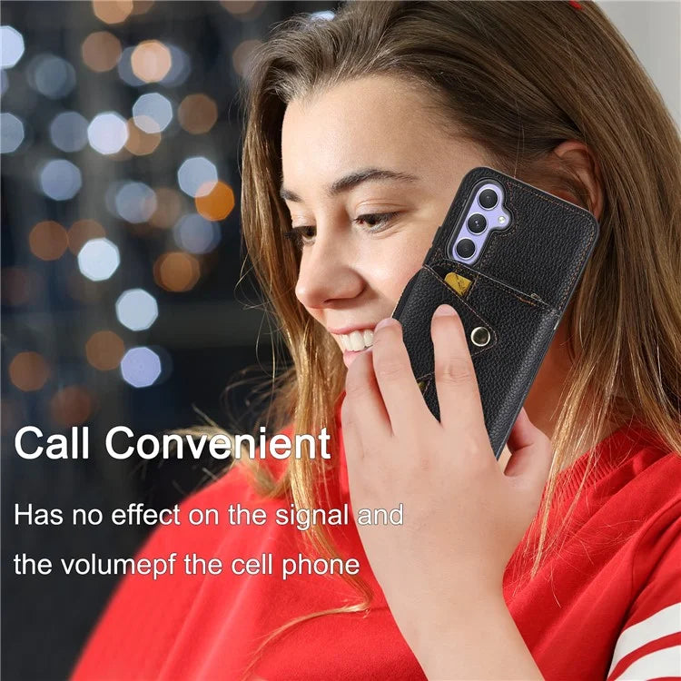For Samsung Galaxy A15 4G / A15 5G Cell Phone Cases Leather Card Holder Cover with Shoulder Strap