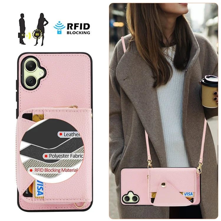 For Samsung Galaxy A05 4G Case RFID Blocking Leather Fully Wrapped Protective Cover