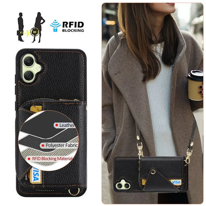For Samsung Galaxy A05 4G Case RFID Blocking Leather Fully Wrapped Protective Cover