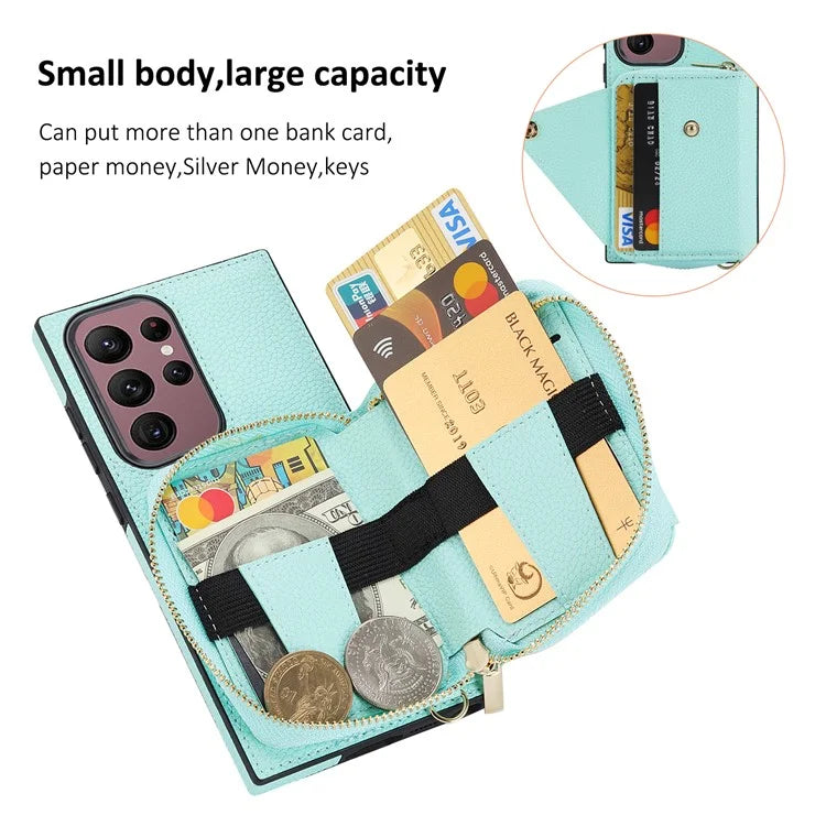 For Samsung Galaxy S23 Ultra Case RFID Blocking PU Leather Protective Shell with Snap Button