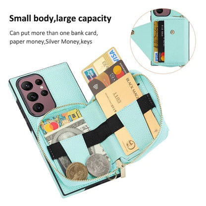For Samsung Galaxy S23 Ultra Case RFID Blocking PU Leather Protective Shell with Snap Button