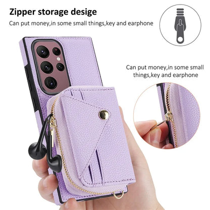 For Samsung Galaxy S23 Ultra Case RFID Blocking PU Leather Protective Shell with Snap Button