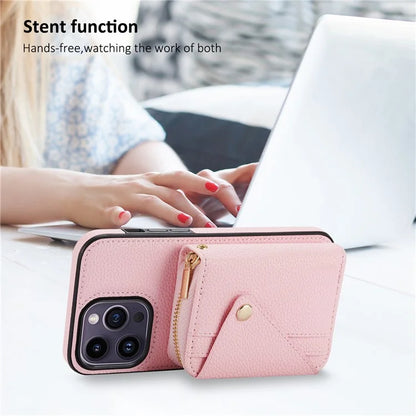 For iPhone 14 Pro Case PU Leather+TPU Litchi Texture Bump Proof Phone Guard Cover