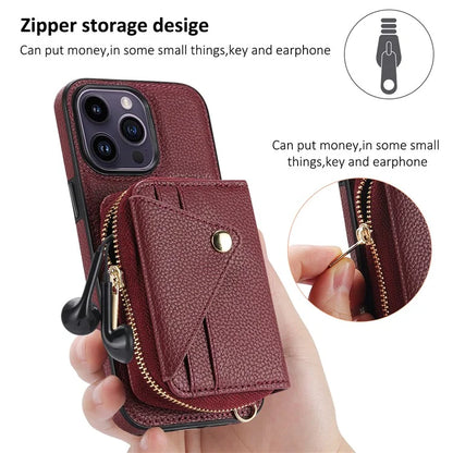 For iPhone 14 Pro Case PU Leather+TPU Litchi Texture Bump Proof Phone Guard Cover