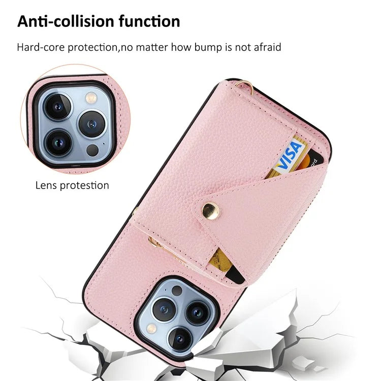Zipper Wallet Case for iPhone 15 Pro Shell RFID Blocking Card Slots Phone Cover