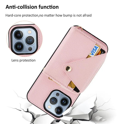 Zipper Wallet Case for iPhone 15 Pro Shell RFID Blocking Card Slots Phone Cover