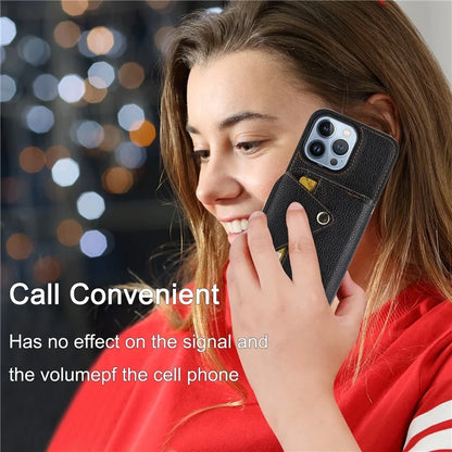 Zipper Wallet Case for iPhone 15 Pro Max Shell RFID Blocking Kickstand Mobile Phone Cover