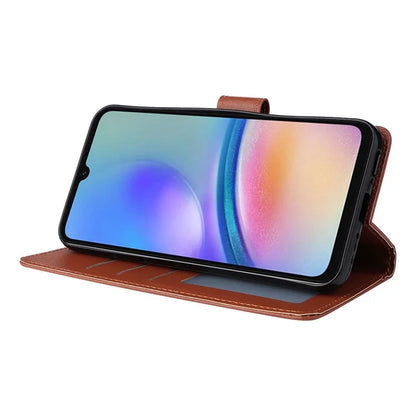 For Samsung Galaxy A24 4G (162.1 x 77.6 x 8.3mm) Magnetic Stand PU Leather Case Wallet Cell Phone Cover