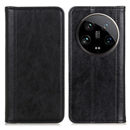 For Xiaomi 14 Ultra Case Litchi Texture Split Leather Wallet Phone Cover Magnetic Closing