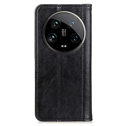 For Xiaomi 14 Ultra Case Litchi Texture Split Leather Wallet Phone Cover Magnetic Closing