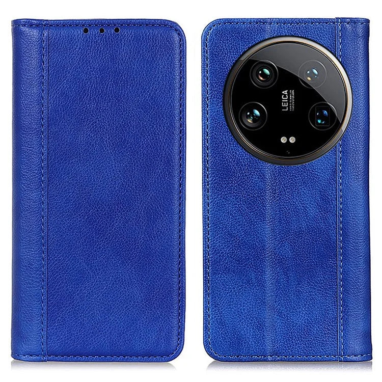 For Xiaomi 14 Ultra Case Litchi Texture Split Leather Wallet Phone Cover Magnetic Closing