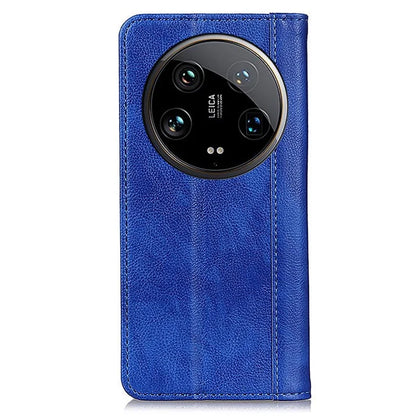 For Xiaomi 14 Ultra Case Litchi Texture Split Leather Wallet Phone Cover Magnetic Closing