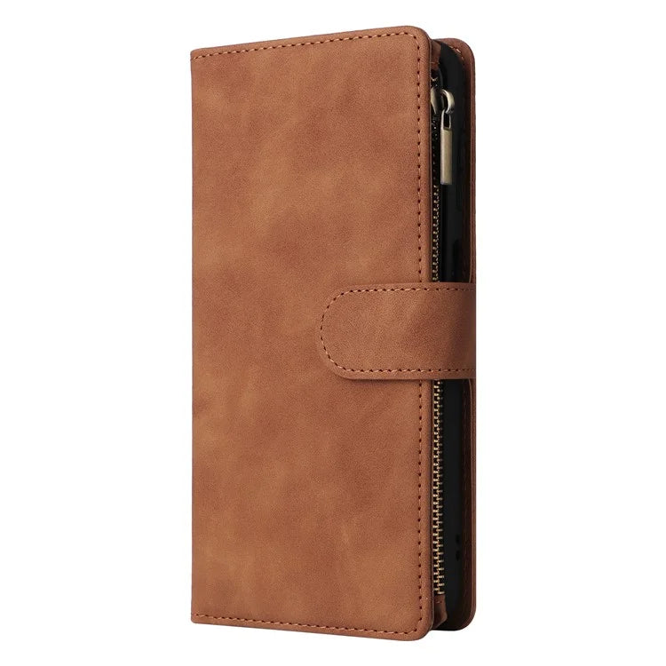 For Samsung Galaxy A05s 4G Case Zipper Phone Leather Cover with Multiple Card Slots