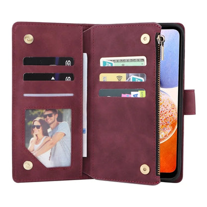 For Samsung Galaxy A05s 4G Case Zipper Phone Leather Cover with Multiple Card Slots