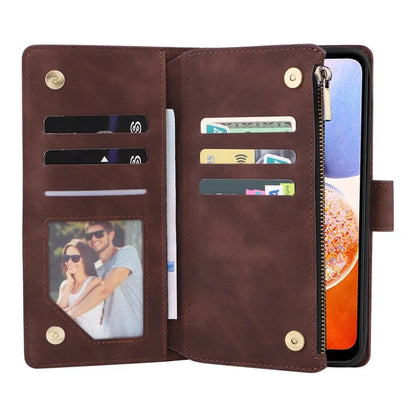 For Samsung Galaxy A05s 4G Case Zipper Phone Leather Cover with Multiple Card Slots