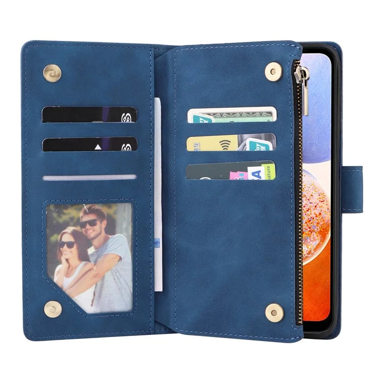 For Samsung Galaxy A05s 4G Case Zipper Phone Leather Cover with Multiple Card Slots