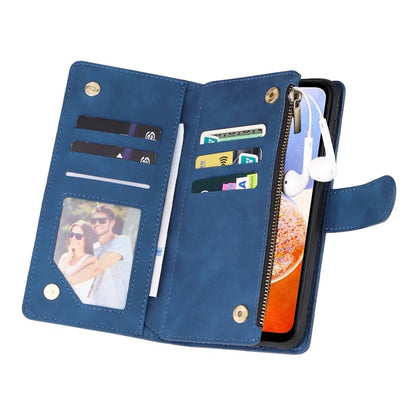 For Samsung Galaxy A05s 4G Case Zipper Phone Leather Cover with Multiple Card Slots