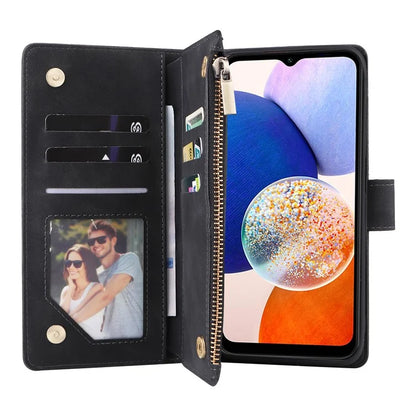 For Samsung Galaxy A05s 4G Case Zipper Phone Leather Cover with Multiple Card Slots