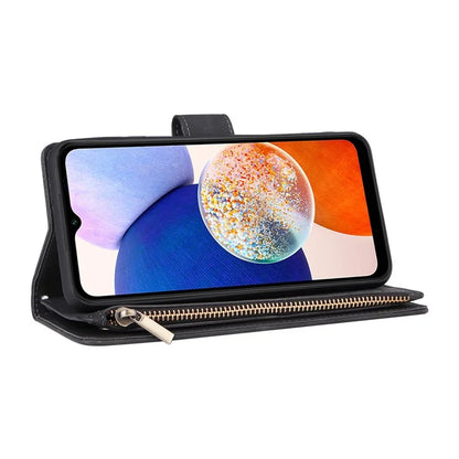 For Samsung Galaxy A05s 4G Case Zipper Phone Leather Cover with Multiple Card Slots