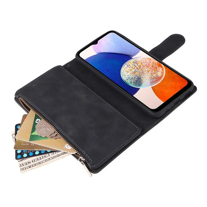 For Samsung Galaxy A05s 4G Case Zipper Phone Leather Cover with Multiple Card Slots