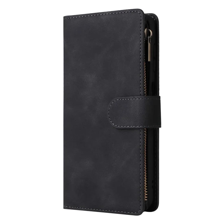 For Samsung Galaxy A05s 4G Case Zipper Phone Leather Cover with Multiple Card Slots