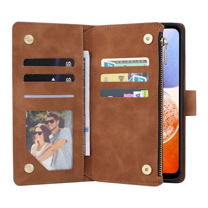 For Samsung Galaxy A35 5G Case Zipper Leather Wallet Cover with Multiple Card Slots