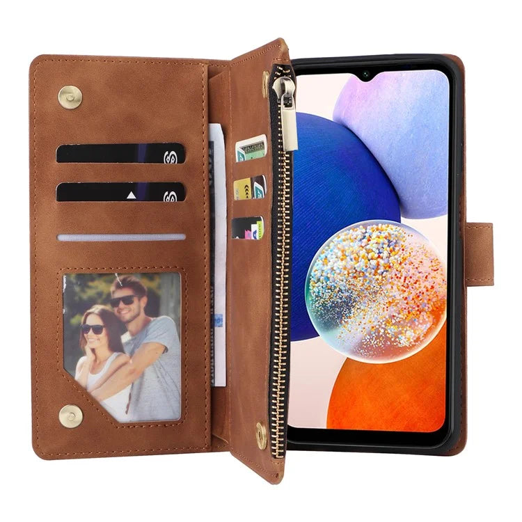For Samsung Galaxy A35 5G Case Zipper Leather Wallet Cover with Multiple Card Slots