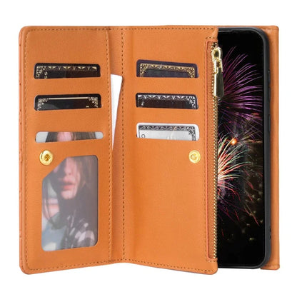 BKS-002 For Xiaomi Redmi 13C 4G / Poco C65 4G PU Leather Wallet Phone Cover Zipper Pocket Stand Case
