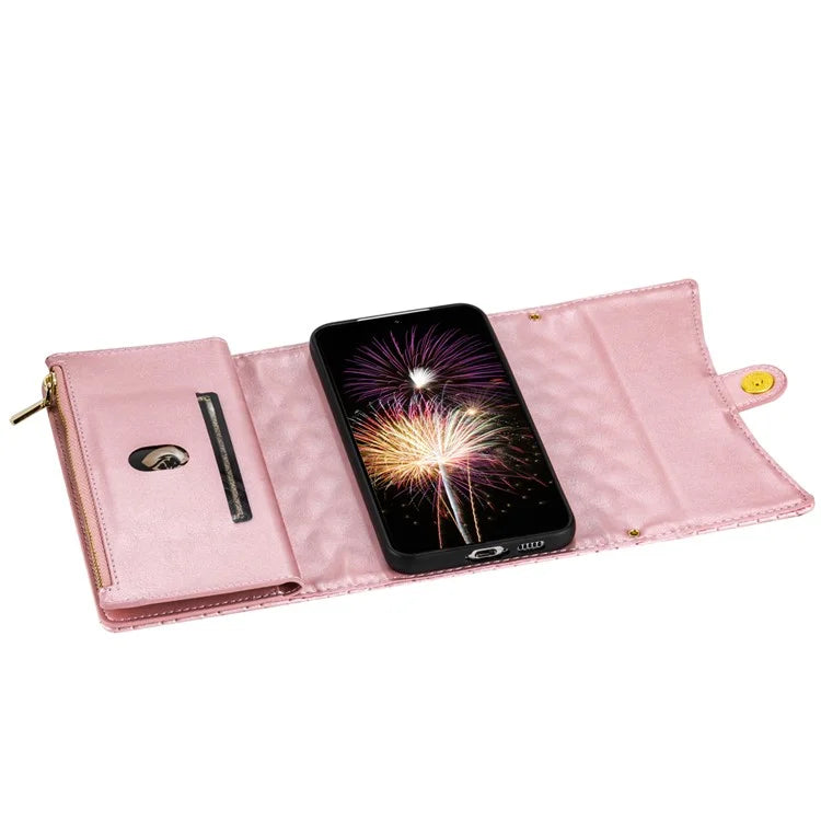 BKS-002 For Xiaomi Redmi 13C 4G / Poco C65 4G PU Leather Wallet Phone Cover Zipper Pocket Stand Case