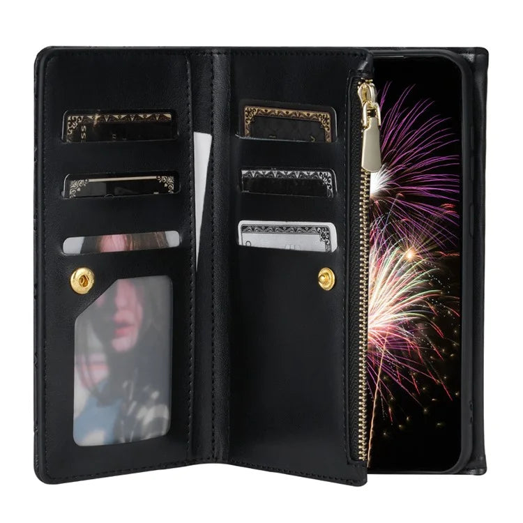 BKS-002 For Xiaomi Redmi 13C 4G / Poco C65 4G PU Leather Wallet Phone Cover Zipper Pocket Stand Case