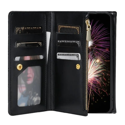 BKS-002 For Xiaomi Redmi 13C 4G / Poco C65 4G PU Leather Wallet Phone Cover Zipper Pocket Stand Case