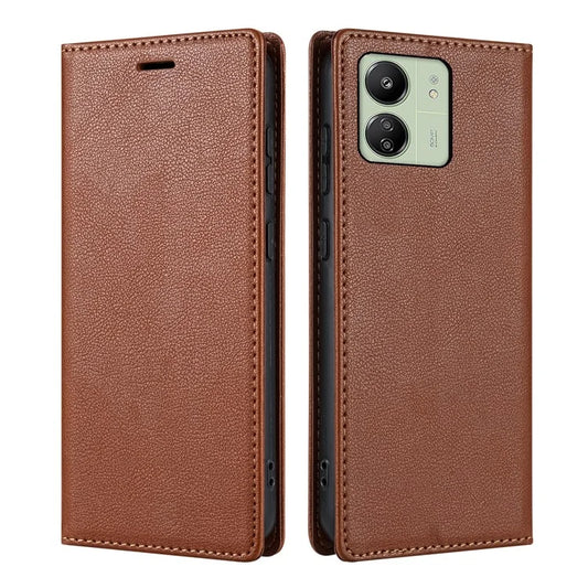 BKS-001 For Xiaomi Redmi 13C 4G / Poco C65 4G Case PU Leather Cover Magnetic Drop-resistant Shell