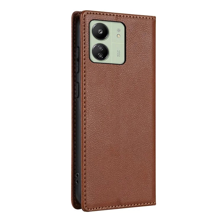BKS-001 For Xiaomi Redmi 13C 4G / Poco C65 4G Case PU Leather Cover Magnetic Drop-resistant Shell