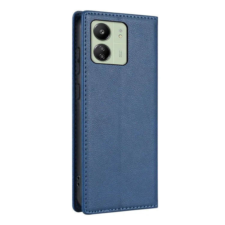 BKS-001 For Xiaomi Redmi 13C 4G / Poco C65 4G Case PU Leather Cover Magnetic Drop-resistant Shell