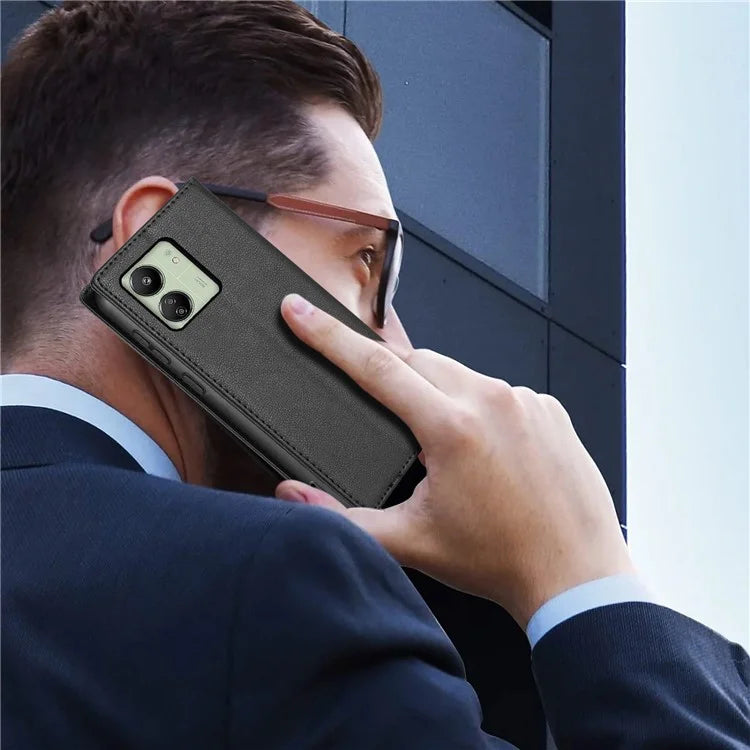 BKS-001 For Xiaomi Redmi 13C 4G / Poco C65 4G Case PU Leather Cover Magnetic Drop-resistant Shell