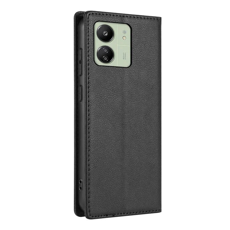 BKS-001 For Xiaomi Redmi 13C 4G / Poco C65 4G Case PU Leather Cover Magnetic Drop-resistant Shell