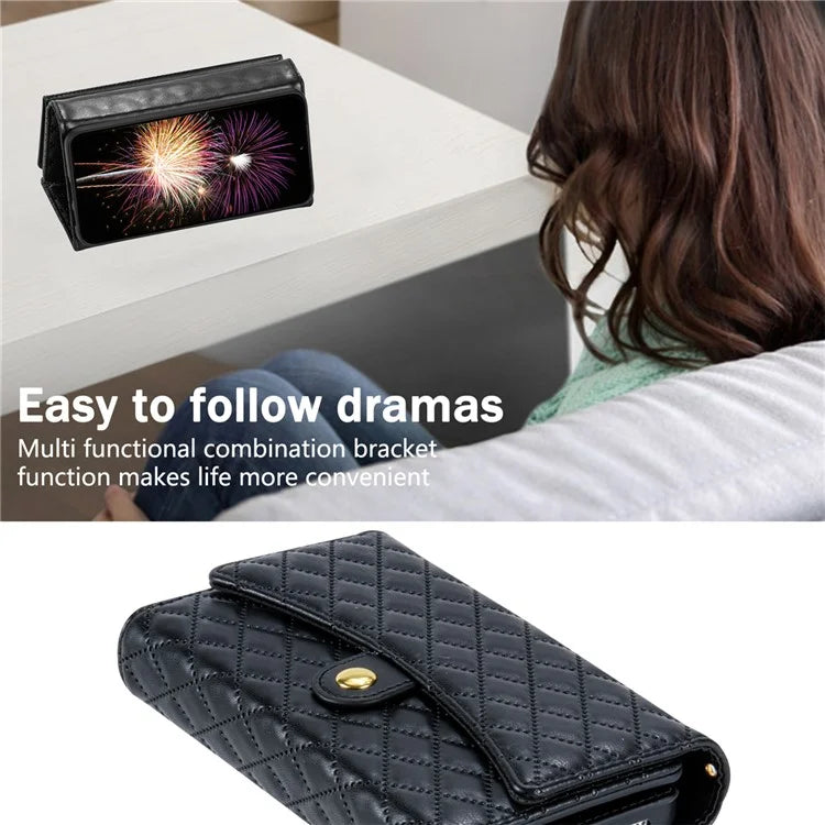 BKS-002 For Xiaomi Redmi Note 13 5G Anti-Scratch Wallet Case PU Leather Phone Cover Zipper Pocket Stand
